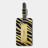 PixDezinesヴィンテージゼブラ ラゲッジタグ (正面縦)