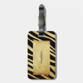 PixDezinesヴィンテージゼブラ ラゲッジタグ (裏面縦)