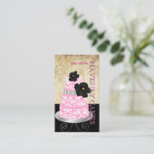 PixDezinesヴィンテージダマスクケーキ/パティシセリ/DIYフォント 名刺 (スタンド正面)