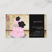 PixDezinesヴィンテージダマスクケーキ/パティシセリ/DIYフォント 名刺 (裏面)