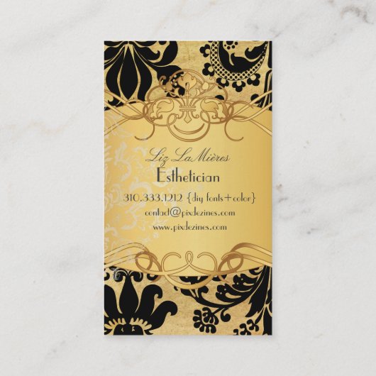 PixDezinesヴィンテージダマスク/パーチフェイクメント 名刺 (裏面)