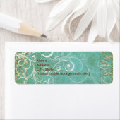 PixDezinesヴィンテージダマスレース/アクア ラベル (インサイチュ)