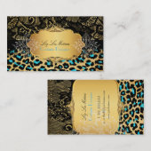 PixDezinesヴィンテージチーター、ブラックレース 名刺 (正面/裏面)