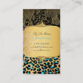 PixDezinesヴィンテージチーター、ブラックレース 名刺 (裏面)