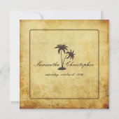PixDezinesヴィンテージツインパームス，バハマスタイル 招待状 (正面)