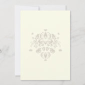 PixDezinesヴィンテージティール(緑がかった色)peacock セーブザデート (裏面)