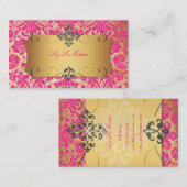 PixDezinesヴィンテージデシエダマスク/ホットピンク 名刺 (正面/裏面)