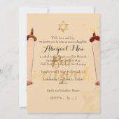 PixDezinesヴィンテージトラーのスクロールバルミツワー 招待状 (裏面)