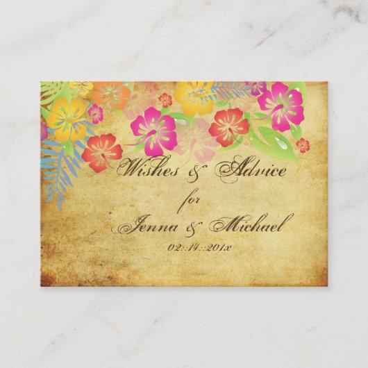 PixDezinesヴィンテージハイビスカスアドバイスカード アドバイスカード (正面)