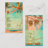 PixDezinesヴィンテージハワイアンビーチシーン 名刺 (正面/裏面)