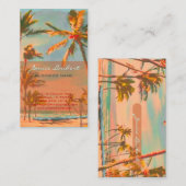 PixDezinesヴィンテージハワイアンビーチシーン 名刺 (正面/裏面)