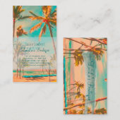 PixDezinesヴィンテージハワイアンビーチシーン 名刺 (正面/裏面)