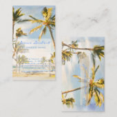PixDezinesヴィンテージハワイアンビーチシーン 名刺 (正面/裏面)