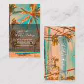 PixDezinesヴィンテージハワイアンビーチシーン 名刺 (正面/裏面)