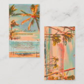 PixDezinesヴィンテージハワイアンビーチシーン 名刺 (正面/裏面)
