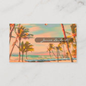 PixDezinesヴィンテージハワイアンビーチシーン 名刺 (裏面)