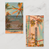 PixDezinesヴィンテージハワイアンビーチシーン 名刺 (正面/裏面)