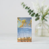 PixDezinesヴィンテージハワイアンビーチシーン 名刺 (スタンド正面)