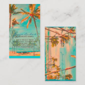 PixDezinesヴィンテージハワイアンビーチシーン 名刺 (正面/裏面)