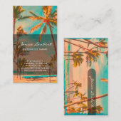 PixDezinesヴィンテージハワイアンビーチシーン 名刺 (正面/裏面)