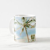 PixDezinesヴィンテージハワイアンビーチ コーヒーマグカップ (正面左)
