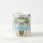 PixDezinesヴィンテージハワイアンビーチ コーヒーマグカップ (中央)