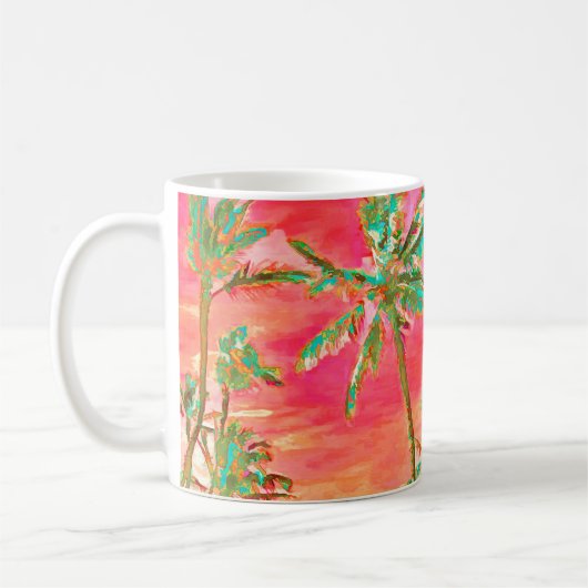 PixDezinesヴィンテージハワイアンビーチ コーヒーマグカップ (左)