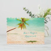 PixDezinesヴィンテージハワイアンビーチ/ターコイズ 招待状 (スタンド正面)