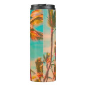 PixDezinesヴィンテージハワイアンビーチ/ティール(緑がかった色) タンブラー (裏面)