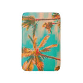 PixDezinesヴィンテージハワイアンビーチ/ティール（緑がかった色） バスマット (正面縦)