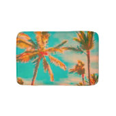 PixDezinesヴィンテージハワイアンビーチ/ティール(緑がかった色) バスマット (正面)