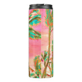 PixDezinesヴィンテージハワイアンビーチ/ピンク/ティール(緑がかった色) タンブラー (裏面)