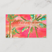 PixDezinesヴィンテージハワイアンビーチ/Coral/ティール(緑がかった色) 名刺 (裏面)