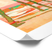 PixDezinesヴィンテージハワイアンビーチ/Persimmon ポスター (角)