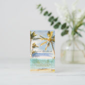 PixDezinesヴィンテージハワイビーチシーン 名刺 (スタンド正面)