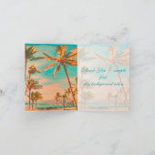 PixDezinesヴィンテージハワイビーチ/ティール(緑がかった色) サンキューカード (内部)