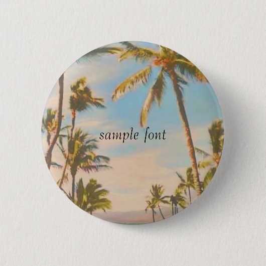 PixDezinesヴィンテージハワイビーチ 缶バッジ (正面)