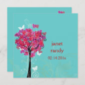 PixDezinesヴィンテージハートのツリー/デジタル背景 招待状 (正面/裏面)