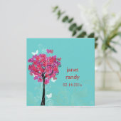 PixDezinesヴィンテージハートのツリー/デジタル背景 招待状 (スタンド正面)