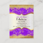 PixDezinesヴィンテージバイオレットパープルレース 名刺 (裏面)