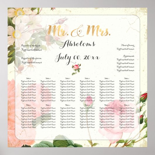 PixDezinesヴィンテージバラシーティングチャート ポスター (正面)