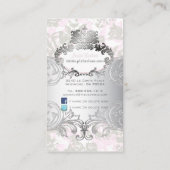 PixDezinesヴィンテージバラ淡い色のPink+Gray 名刺 (裏面)