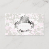 PixDezinesヴィンテージバラ淡い色のPink+Gray 名刺 (正面)