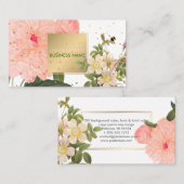 PixDezinesヴィンテージバラ/イラストレーション/Redoute 名刺 (正面/裏面)