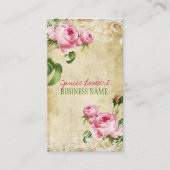 PixDezinesヴィンテージバラ/パフェイクーチメント 名刺 (正面)