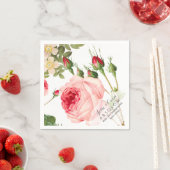 PixDezinesヴィンテージバラ/ボタニカルアート スタンダードカクテルナプキン (インサイチュ)