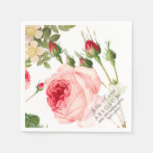 PixDezinesヴィンテージバラ/ボタニカルアート スタンダードカクテルナプキン (正面)