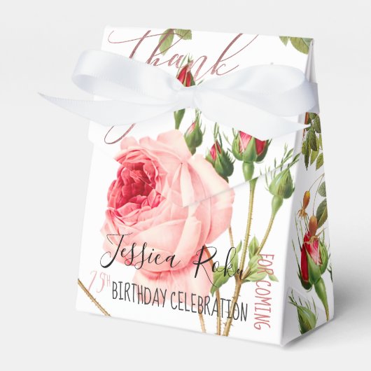 PixDezinesヴィンテージバラ/ボタニカルアート フェイバーボックス (正面サイド)