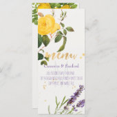 PixDezinesヴィンテージバラ/ラベンダー/メニュー メニュー (正面/裏面)