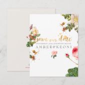 PixDezinesヴィンテージバラ/日付 セーブザデート (正面/裏面)